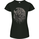 Angel Skull of Death Biker Motorbike Gothic Womens Petite Cut T-Shirt Black