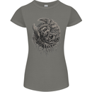 Angel Skull of Death Biker Motorbike Gothic Womens Petite Cut T-Shirt Charcoal