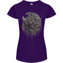 Angel Skull of Death Biker Motorbike Gothic Womens Petite Cut T-Shirt Purple