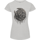 Angel Skull of Death Biker Motorbike Gothic Womens Petite Cut T-Shirt Sports Grey