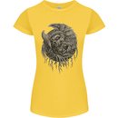 Angel Skull of Death Biker Motorbike Gothic Womens Petite Cut T-Shirt Yellow