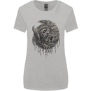 Angel Skull of Death Biker Motorbike Gothic Womens Wider Cut T-Shirt Sports Grey