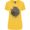 Angel Skull of Death Biker Motorbike Gothic Womens Wider Cut T-Shirt Yellow