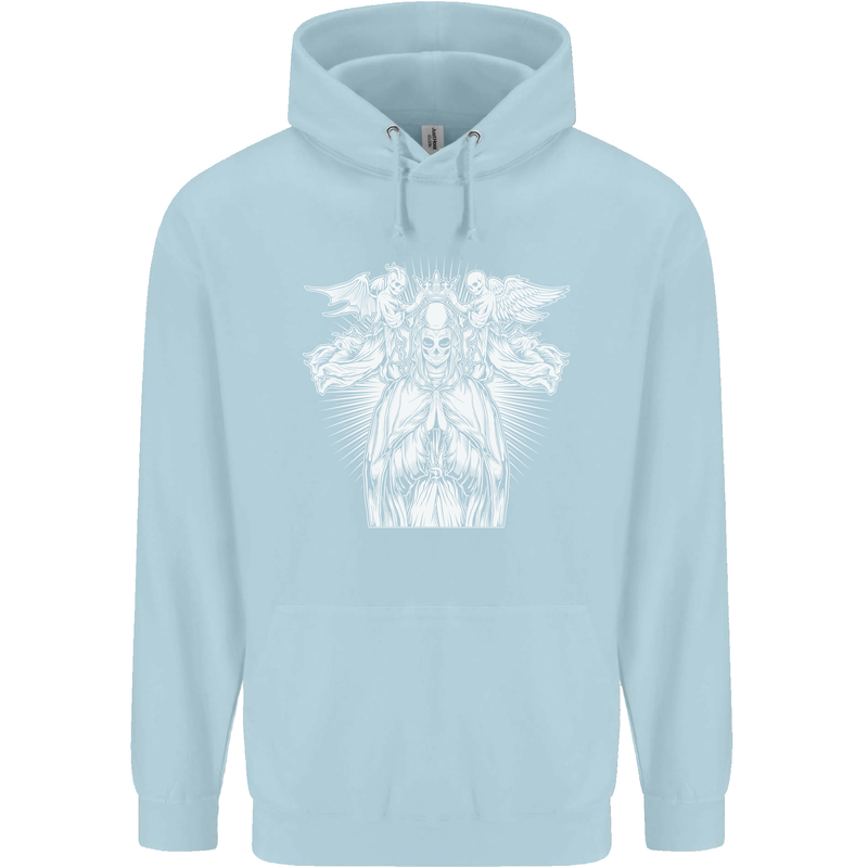 Angel of Death Day of the Dead Skull DOTD Childrens Kids Hoodie Light Blue