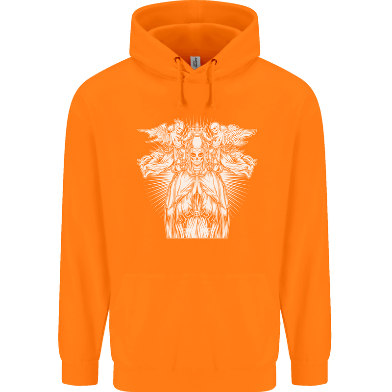 Angel of Death Day of the Dead Skull DOTD Childrens Kids Hoodie Orange