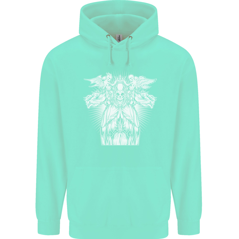 Angel of Death Day of the Dead Skull DOTD Childrens Kids Hoodie Peppermint