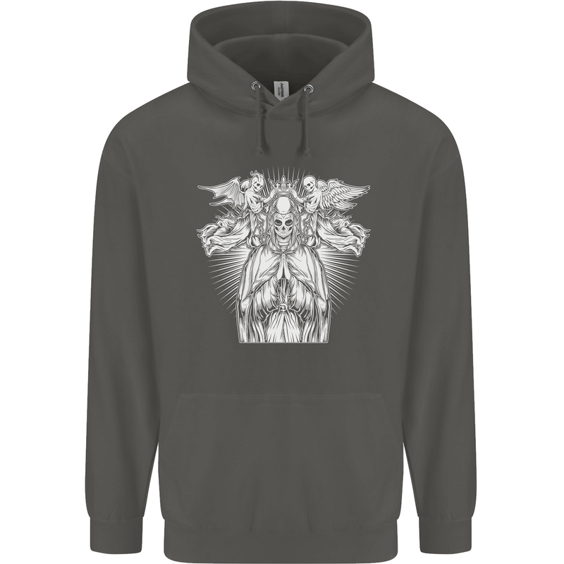 Angel of Death Day of the Dead Skull DOTD Childrens Kids Hoodie Storm Grey