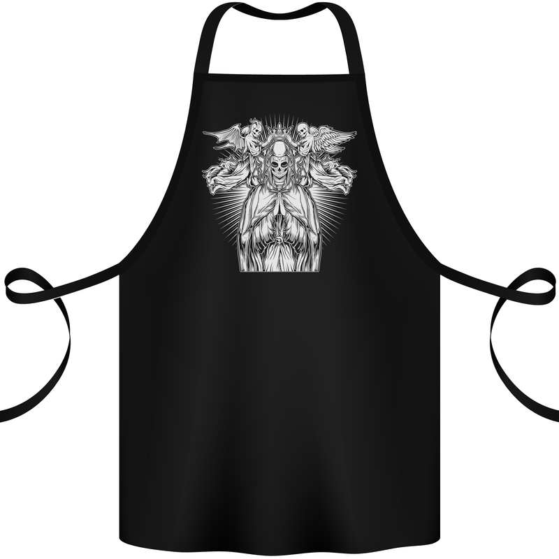 Angel of Death Day of the Dead Skull DOTD Cotton Apron 100% Organic Black