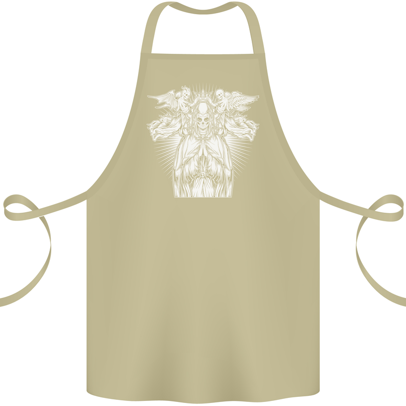 Angel of Death Day of the Dead Skull DOTD Cotton Apron 100% Organic Khaki