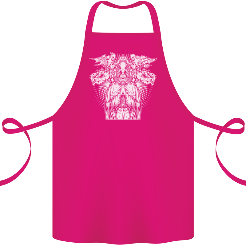 Angel of Death Day of the Dead Skull DOTD Cotton Apron 100% Organic Pink
