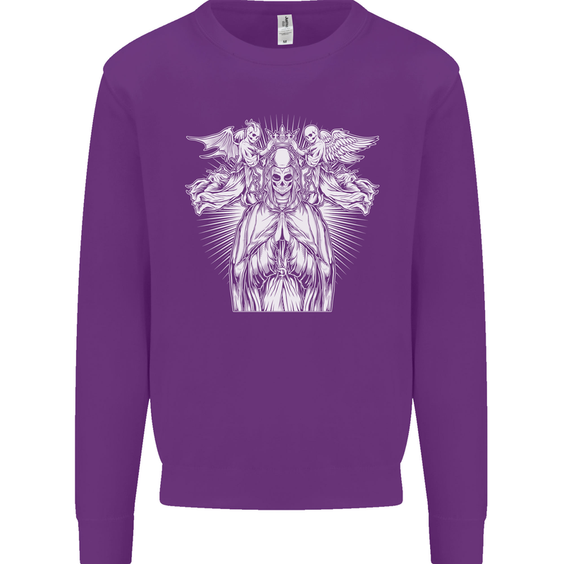 Angel of Death Day of the Dead Skull DOTD Kids Sweatshirt Jumper Purple