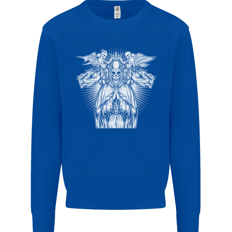 Angel of Death Day of the Dead Skull DOTD Kids Sweatshirt Jumper Royal Blue