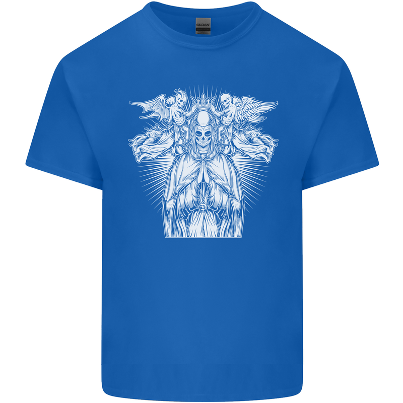 Angel of Death Day of the Dead Skull DOTD Kids T-Shirt Childrens Royal Blue