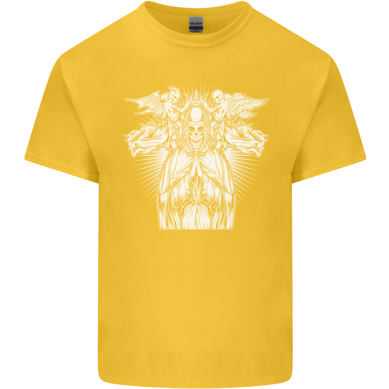 Angel of Death Day of the Dead Skull DOTD Kids T-Shirt Childrens Yellow