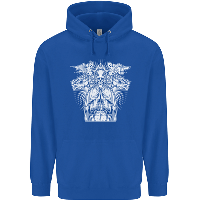 Angel of Death Day of the Dead Skull DOTD Mens 80% Cotton Hoodie Royal Blue