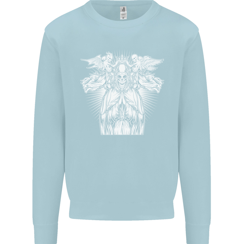 Angel of Death Day of the Dead Skull DOTD Mens Sweatshirt Jumper Light Blue