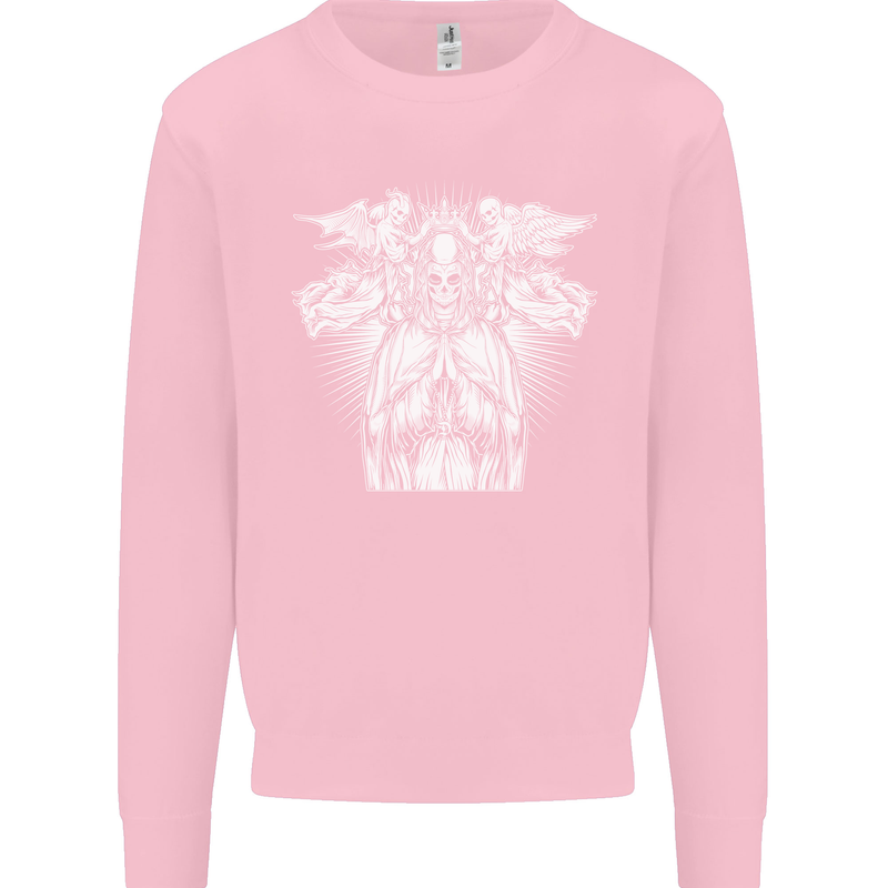 Angel of Death Day of the Dead Skull DOTD Mens Sweatshirt Jumper Light Pink