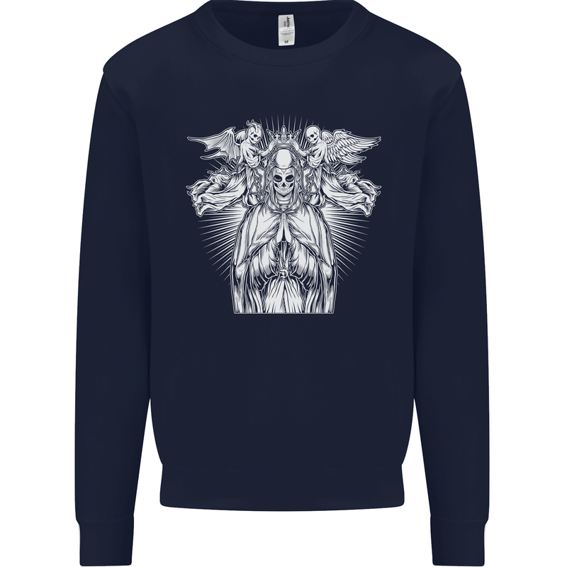 Angel of Death Day of the Dead Skull DOTD Mens Sweatshirt Jumper Navy Blue