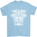 Angel of Death Day of the Dead Skull DOTD Mens T-Shirt Cotton Gildan Light Blue