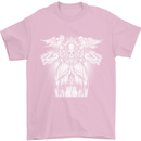 Angel of Death Day of the Dead Skull DOTD Mens T-Shirt Cotton Gildan Light Pink