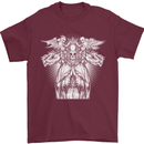Angel of Death Day of the Dead Skull DOTD Mens T-Shirt Cotton Gildan Maroon