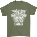 Angel of Death Day of the Dead Skull DOTD Mens T-Shirt Cotton Gildan Military Green
