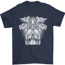Angel of Death Day of the Dead Skull DOTD Mens T-Shirt Cotton Gildan Navy Blue