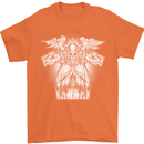Angel of Death Day of the Dead Skull DOTD Mens T-Shirt Cotton Gildan Orange