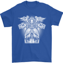 Angel of Death Day of the Dead Skull DOTD Mens T-Shirt Cotton Gildan Royal Blue