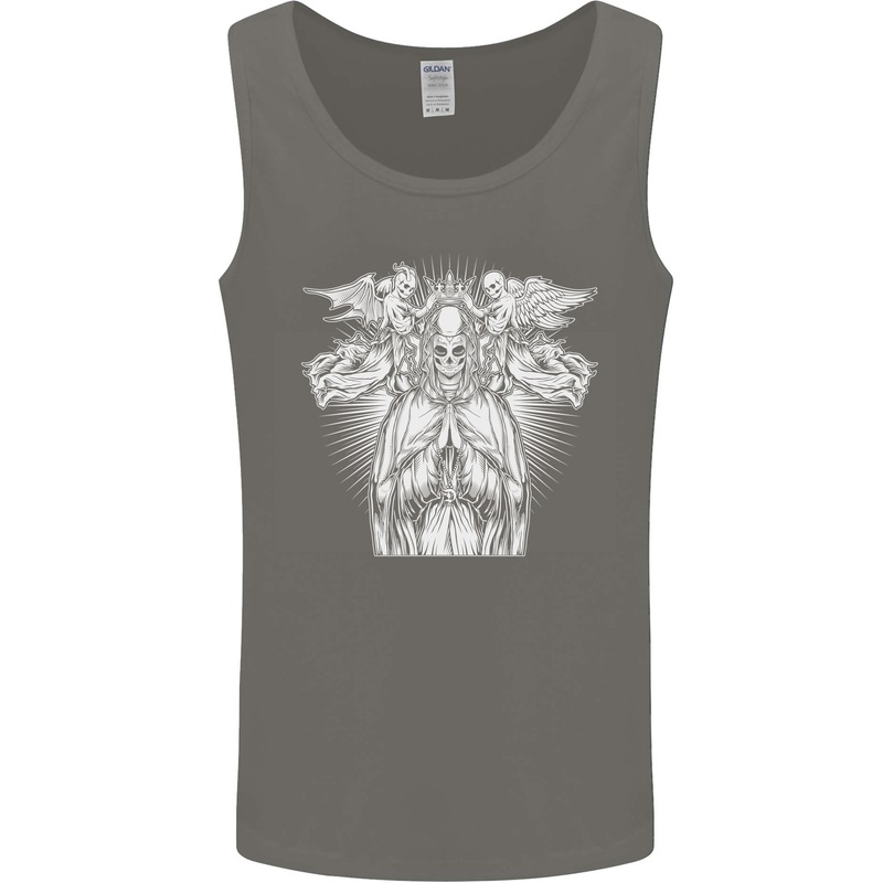 Angel of Death Day of the Dead Skull DOTD Mens Vest Tank Top Charcoal