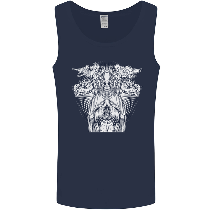 Angel of Death Day of the Dead Skull DOTD Mens Vest Tank Top Navy Blue