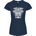 Angel of Death Day of the Dead Skull DOTD Womens Petite Cut T-Shirt Navy Blue
