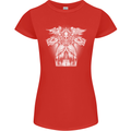 Angel of Death Day of the Dead Skull DOTD Womens Petite Cut T-Shirt Red