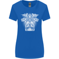 Angel of Death Day of the Dead Skull DOTD Womens Wider Cut T-Shirt Royal Blue