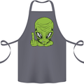 Angry Alien Finger Flip Funny Offensive Cotton Apron 100% Organic Steel