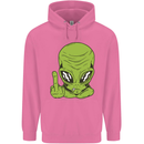 Angry Alien Finger Flip Funny Offensive Mens 80% Cotton Hoodie Azelea
