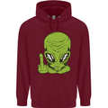 Angry Alien Finger Flip Funny Offensive Mens 80% Cotton Hoodie Maroon