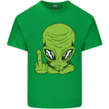 Angry Alien Finger Flip Funny Offensive Mens Cotton T-Shirt Tee Top Irish Green