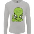 Angry Alien Finger Flip Funny Offensive Mens Long Sleeve T-Shirt Sports Grey