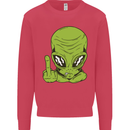 Angry Alien Finger Flip Funny Offensive Mens Sweatshirt Jumper Heliconia