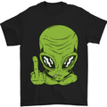 Angry Alien Finger Flip Funny Offensive Mens T-Shirt Cotton Gildan Black