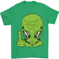 Angry Alien Finger Flip Funny Offensive Mens T-Shirt Cotton Gildan Irish Green