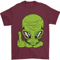 Angry Alien Finger Flip Funny Offensive Mens T-Shirt Cotton Gildan Maroon