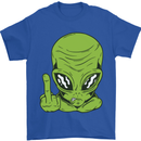 Angry Alien Finger Flip Funny Offensive Mens T-Shirt Cotton Gildan Royal Blue