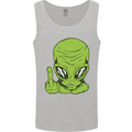 Angry Alien Finger Flip Funny Offensive Mens Vest Tank Top Sports Grey