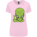Angry Alien Finger Flip Funny Offensive Womens Wider Cut T-Shirt Light Pink