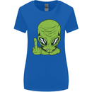 Angry Alien Finger Flip Funny Offensive Womens Wider Cut T-Shirt Royal Blue