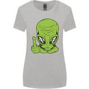 Angry Alien Finger Flip Funny Offensive Womens Wider Cut T-Shirt Sports Grey