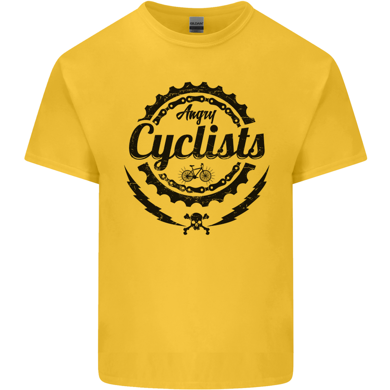 Angry Cyclist Cyclist Funny Bicycle Bike Mens Cotton T-Shirt Tee Top Yellow