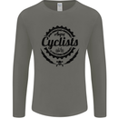 Angry Cyclist Cyclist Funny Bicycle Bike Mens Long Sleeve T-Shirt Charcoal